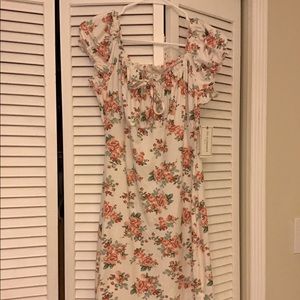 Women's Floral Flutter Sleeve Mini Dress